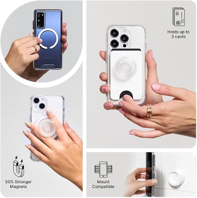 PopSockets iPhone 16 Phone Case with MagSafe, Wireless Charging Compatible, Disney - Boho Wildflowers Blue