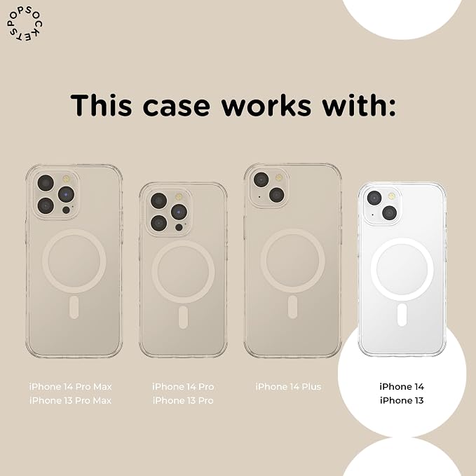 PopSockets iPhone 14 Phone Case with MagSafe, Wireless Charging Compatible, Bow - Bows & Blooms