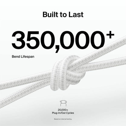 Belkin BoostCharge Pro USB-C Braided Cable with Lightning Connector, 6.6ft/2m, White - CAA022fq2MWH