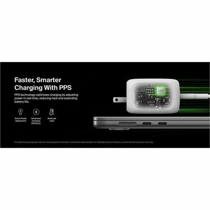 Belkin 100W GaN 3-Port USB Wall Charger - 1xUSB-A, 2xUSB-C - Foldable Prongs - Power Adapter - White - WCH016dqWH