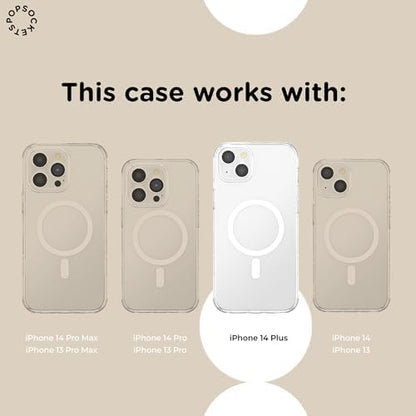 PopSockets iPhone 14 Plus Phone Case with MagSafe- Clay Rosa