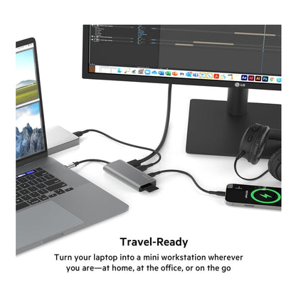 Belkin 5-in-1 MultiPort Docking Station USB-C Hub with 4K 5Gbps Aluminum Dock