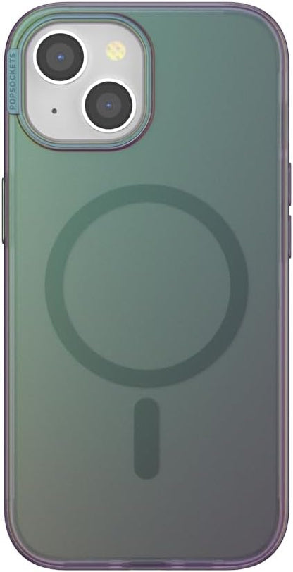 PopSockets iPhone 15 Phone Case with MagSafe, Wireless Charging Compatible, Green - Nightshade
