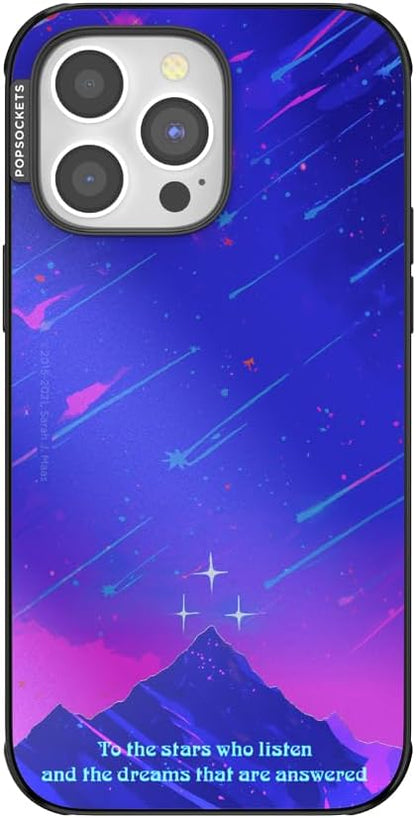 PopSockets iPhone 14 Pro Max Phone Case with MagSafe, Wireless Charging Compatible, Bookish - Mirror Starfall