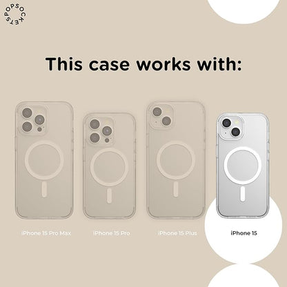 PopSockets iPhone 15 Phone Case with MagSafe, Wireless Charging Compatible, Bow - Bows & Blooms