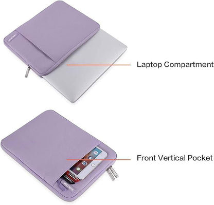 MOSISO Laptop Case 16 inch, 15-15.6 inch Laptop Sleeve Compatible with MacBook Pro 16 M4 M3 M2 M1, HP Acer Dell Lenovo ASUS Notebook, Polyester Vertical Computer Sleeve Bag with Pocket, Purple