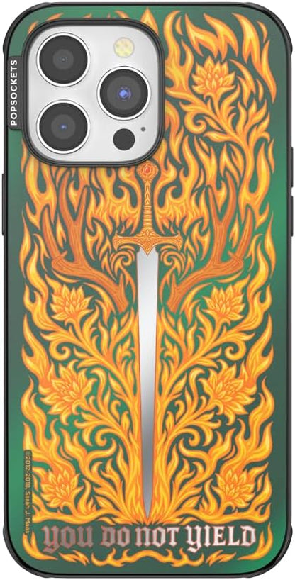 PopSockets iPhone 14 Pro Max Phone Case w/MagSafe- Fireheart | Magnetic, Wireless Charging, Camera & Drop Protection, Acotar, Throne, Glass, Sarah, Dragon