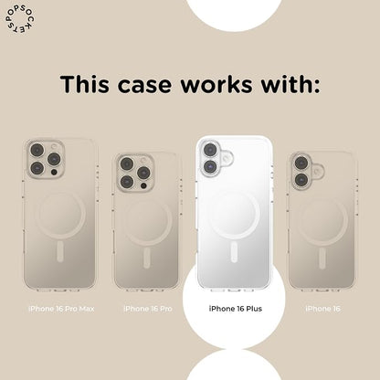 PopSockets iPhone 16 Plus Phone Case with MagSafe- Black Translucent | Magnetic, Wireless Charging, Camera & Drop Protection, Black, Electronic Accessories, For iPad/Kindle/iPhone/Android