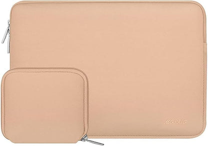 MOSISO Laptop Case 13.3 inch, 13-13.3 inch Laptop Sleeve Bag Compatible with MacBook Air/Pro 13 / Pro 14, HP Dell ASUS Lenovo Notebook, Neoprene Computer Sleeve Bag with Small Case, Peach Fuzz