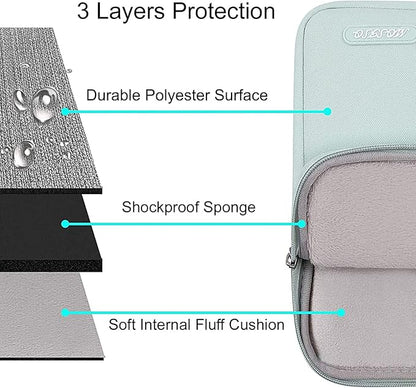 MOSISO Laptop Case 12.3 inch, 11.6-12.3 inch Laptop Sleeve Compatible with MacBook Air 11.6, Acer HP Dell Lenovo Samsung, Surface Pro, Polyester Vertical Computer Sleeve Bag with Pocket, Mint Green