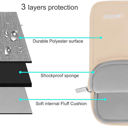 MOSISO Laptop Case 13 inch, 13 inch Laptop Sleeve Compatible with MacBook Air M4 M3 M2 M1 2025-2018 / Pro M2 M1 2025-2016, Polyester Vertical Computer Sleeve Bag with Pocket, Apricot
