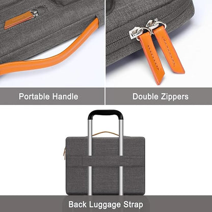 MOSISO 360 Protective Laptop Case 15 inch, 15 inch Laptop Sleeve Compatible with MacBook Air M4 M3 M2 2025 2024 2023, Dell XPS Plus, Side Open Carrying Case with 4 Zipper Pockets&Handle, Taupe Gray