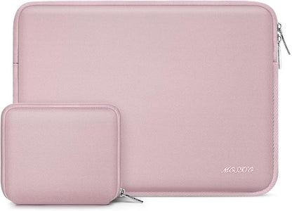 MOSISO Laptop Case 15 inch, 15 inch Laptop Sleeve Bag Compatible with MacBook Air 15 M4 A3241 M3 A3114 M2 A2941 2025 2024 2023, Dell XPS 15, Neoprene Computer Sleeve Bag with Small Case, Baby Pink
