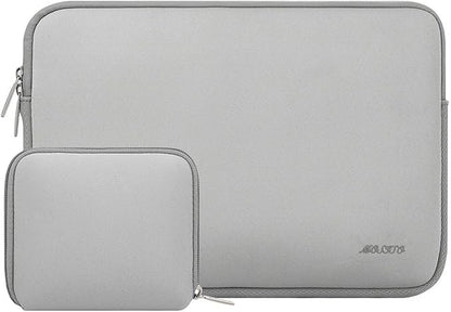MOSISO Laptop Case 13.3 inch, 13-13.3 inch Laptop Sleeve Bag Compatible with MacBook Air/Pro 13 / Pro 14, HP Dell ASUS Lenovo Notebook, Neoprene Computer Sleeve Bag with Small Case, Light Gray