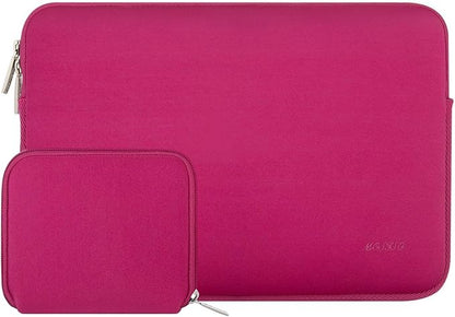 MOSISO Laptop Case 13.3 inch, 13-13.3 inch Laptop Sleeve Bag Compatible with MacBook Air/Pro 13/Pro 14 M5 M4 M3 M2 M1, HP Dell ASUS Lenovo, Neoprene Computer Sleeve Bag with Small Case, Rose Red