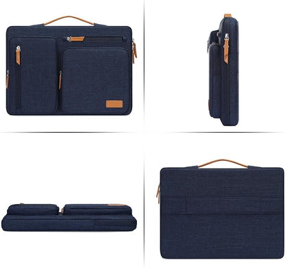 MOSISO 360 Protective Laptop Case 13.3 inch, 13-13.3 inch Laptop Sleeve Compatible with MacBook Air/Pro 13 / Pro 14,HP Dell Acer ASUS,Side Open Carrying Case with 4 Zipper Pockets&Handle, Navy Blue