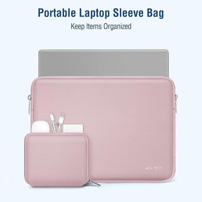 MOSISO Laptop Case 16 inch, 15-15.6 inch Laptop Sleeve Bag Compatible with MacBook Pro 16 inch, HP, Acer, Dell, Lenovo, ASUS Notebook, Neoprene Computer Sleeve Bag with Small Case, Baby Pink