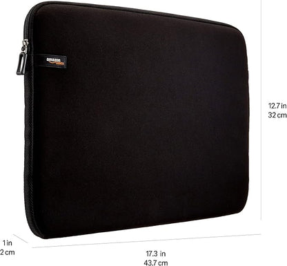 Amazon Basics 17.3-inch Laptop Sleeve, Protective Carrying Case with Zipper for Computer Protection, Black