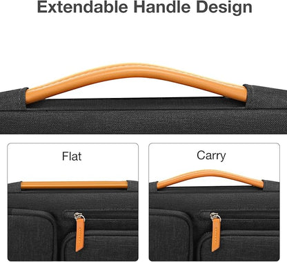 MOSISO 360 Protective Laptop Case 14 inch, 14 inch Laptop Sleeve Compatible with HP Lenovo Dell ASUS Acer, HP, Dell Latitude, Lenovo, Side Open Carrying Case with 4 Zipper Pockets&Handle, Black
