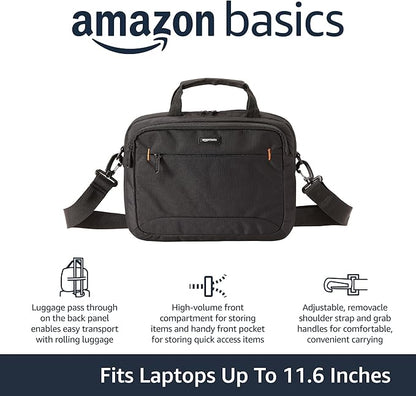 Amazon Basics Laptop Carrying Case Shoulder Strap, 1-pack, 11.6 inch, Black