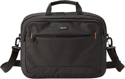 Amazon Basics Laptop Carrying Case with Shoulder Strap and Handle, Large Capacity, 15.6 in, Black