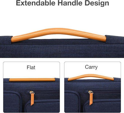 MOSISO 360 Protective Laptop Case 17.3 inch, 17-17.3 inch Laptop Sleeve Compatible with Dell, HP, Lenovo, Asus, Acer, Alienware, Side Open Carrying Case with 4 Zipper Pockets&Handle, Navy Blue