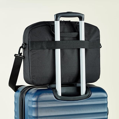 Amazon Basics Laptop Carrying Case with Shoulder Strap and Handle, Large Capacity, 15.6 in, Black
