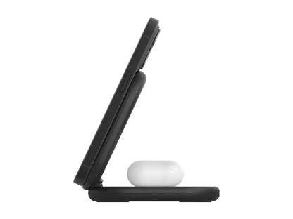 Belkin - Wireless charging stand - magnetic, foldable, with Qi2 + AC power adapter - 15 Watt - Fast Charge - black WIZ028TTBK