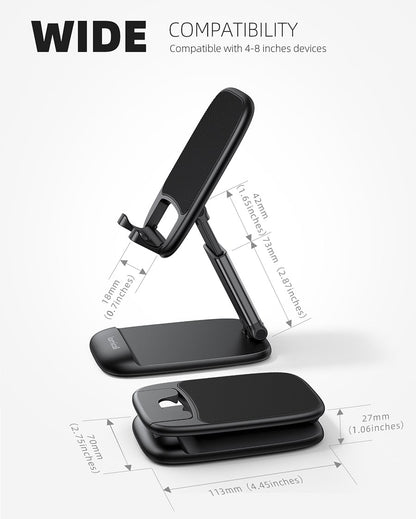 Lamicall Height Adjustable & Foldable Phone Holder for Business Trip Portable