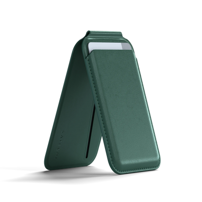 Vegan-Leather Magnetic Wallet Stand