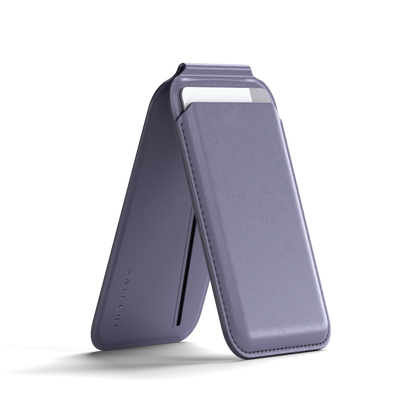Vegan-Leather Magnetic Wallet Stand