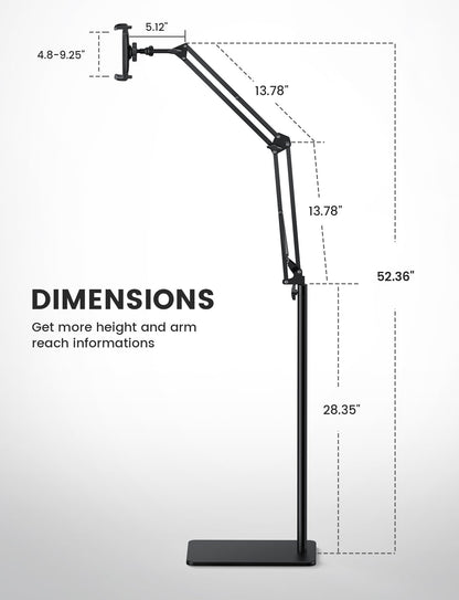 Lamicall Tablet Floor Stand Flexible Arm Holder Multi Angle