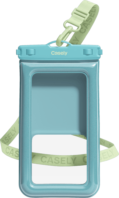 AquaBuddy | Aquamarine Ocean Blue Shimmer Waterproof Phone Pouch
