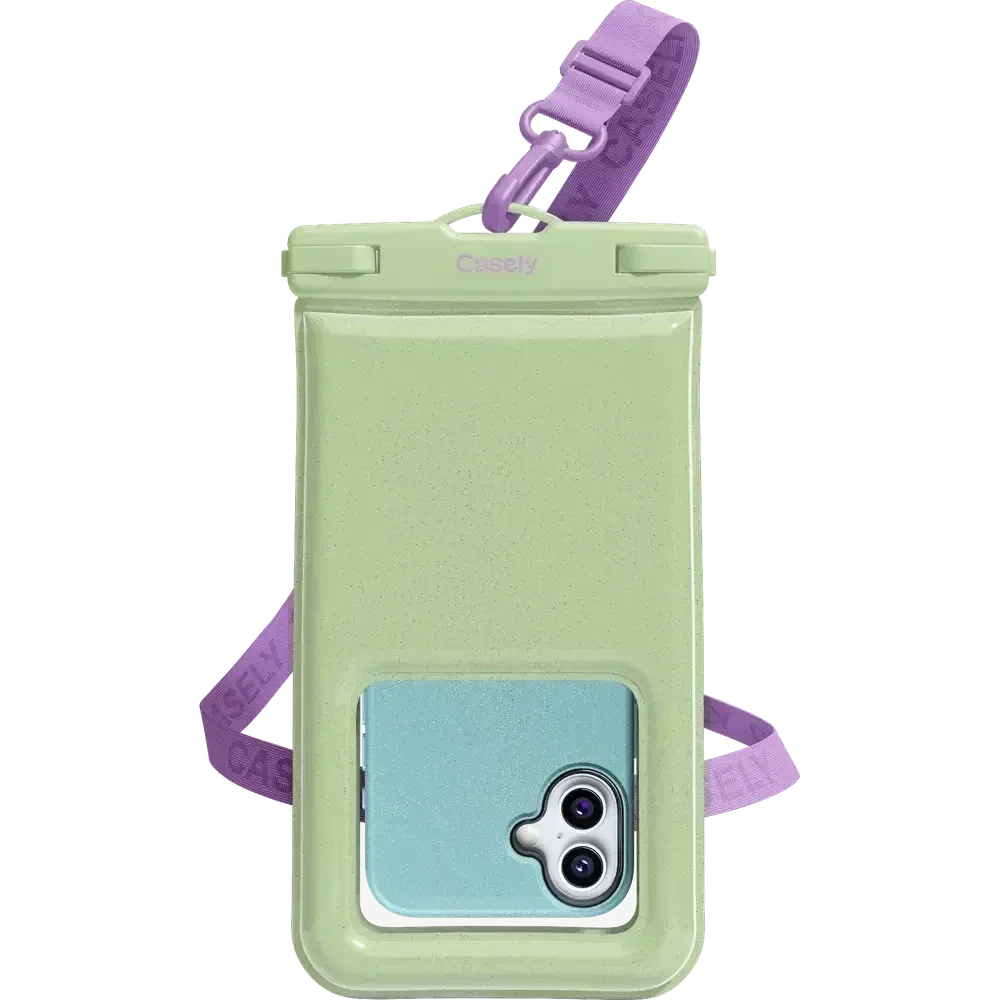 AquaBuddy | Kiwi Kiss Matcha Green Shimmer Waterproof Phone Pouch