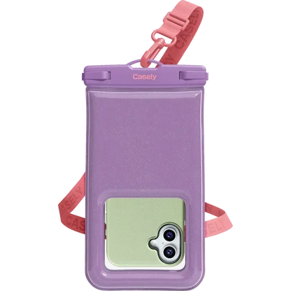 AquaBuddy | Lavender Waves Purple Shimmer Waterproof Phone Pouch
